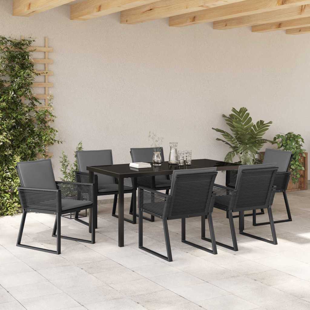 Ensemble de salle à manger pour jardin 7 pcs Noir - XIOS