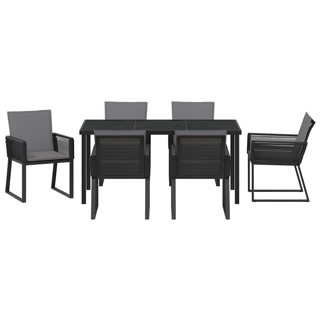 Ensemble de salle à manger pour jardin 7 pcs Noir - XIOS