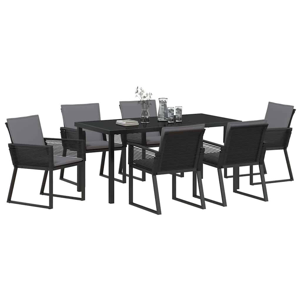 Ensemble de salle à manger pour jardin 7 pcs Noir - XIOS