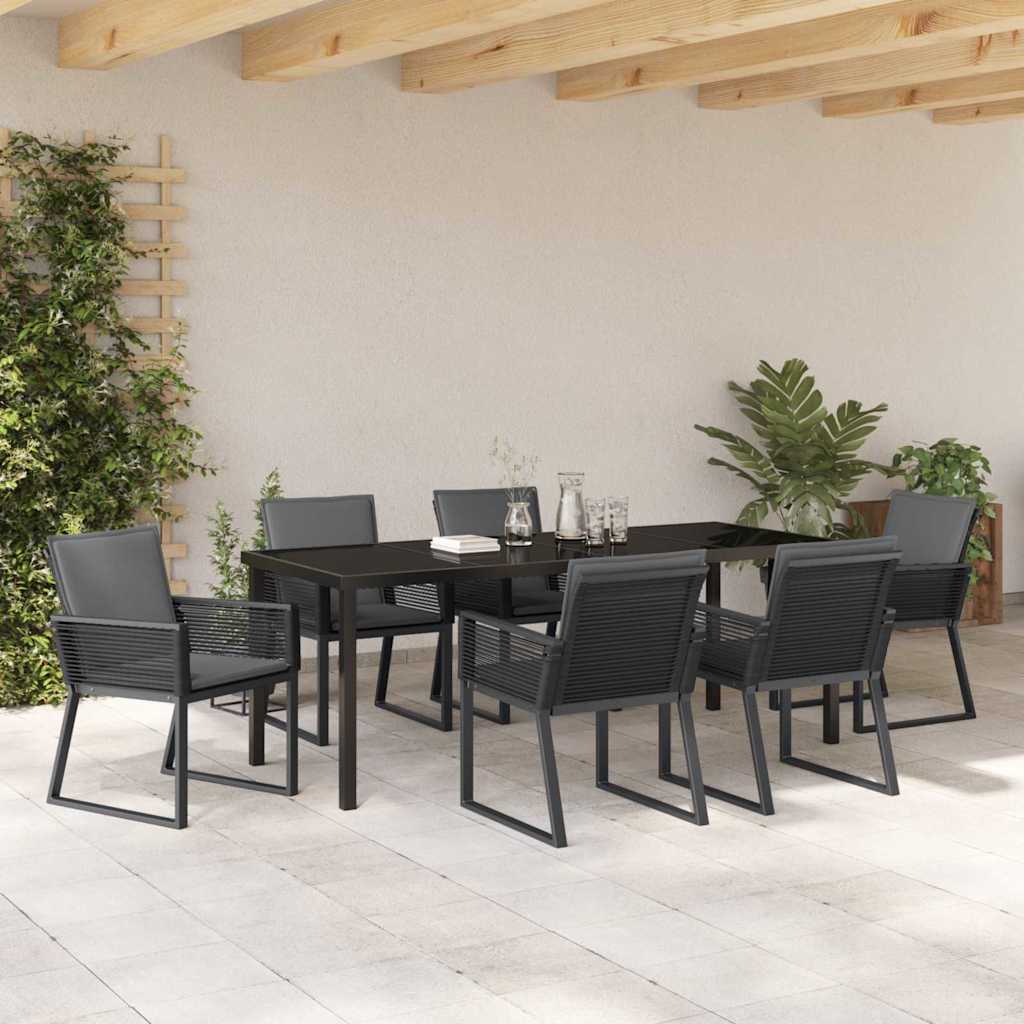 Ensemble de salle à manger pour jardin 7 pcs Noir - XIOS