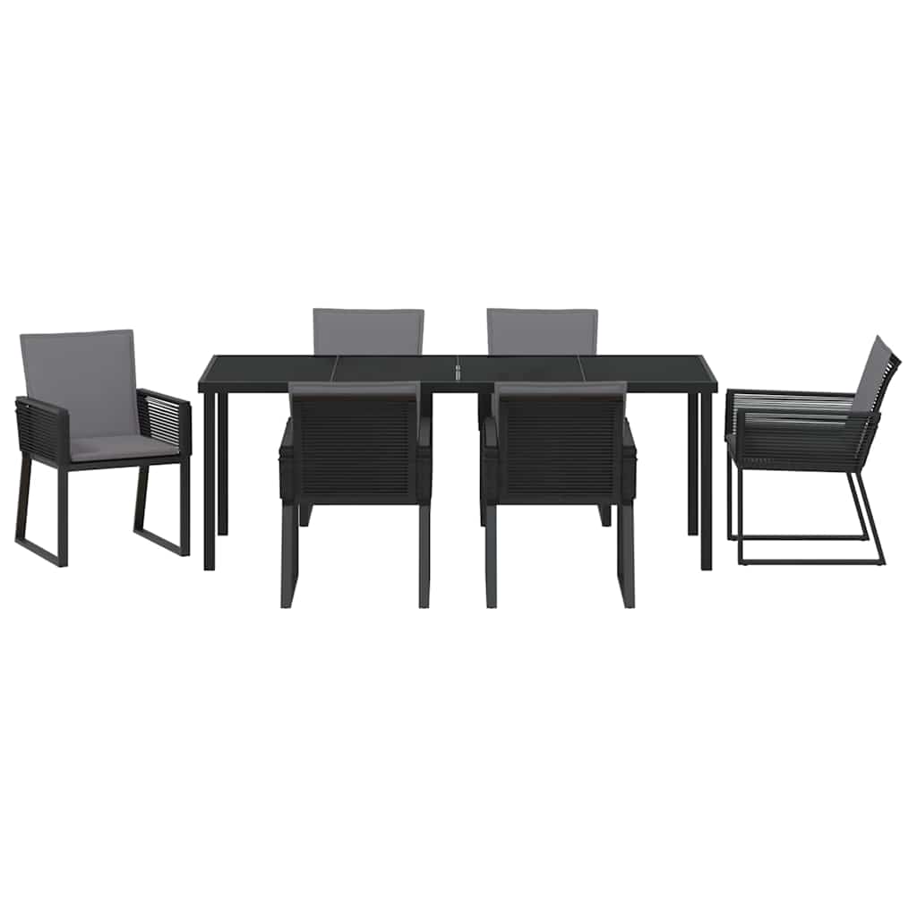 Ensemble de salle à manger pour jardin 7 pcs Noir - XIOS