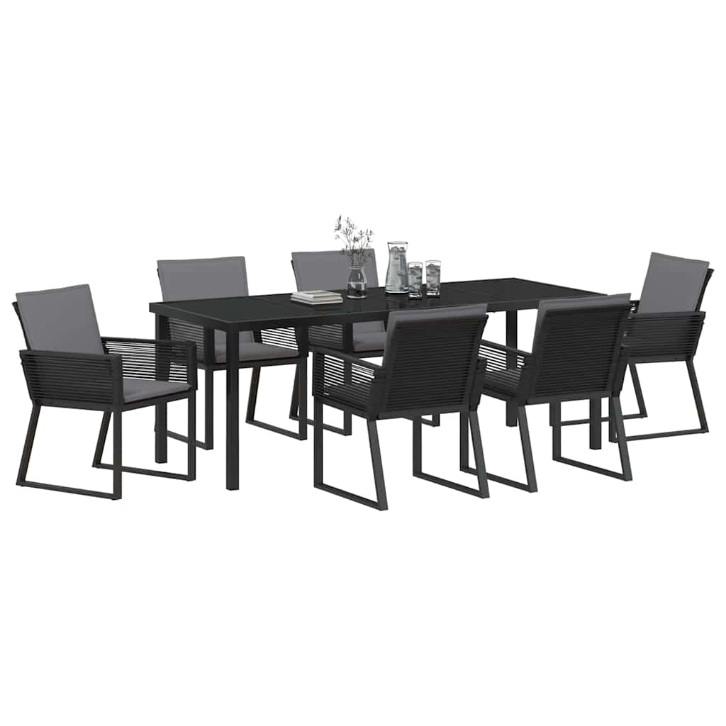 Ensemble de salle à manger pour jardin 7 pcs Noir - XIOS