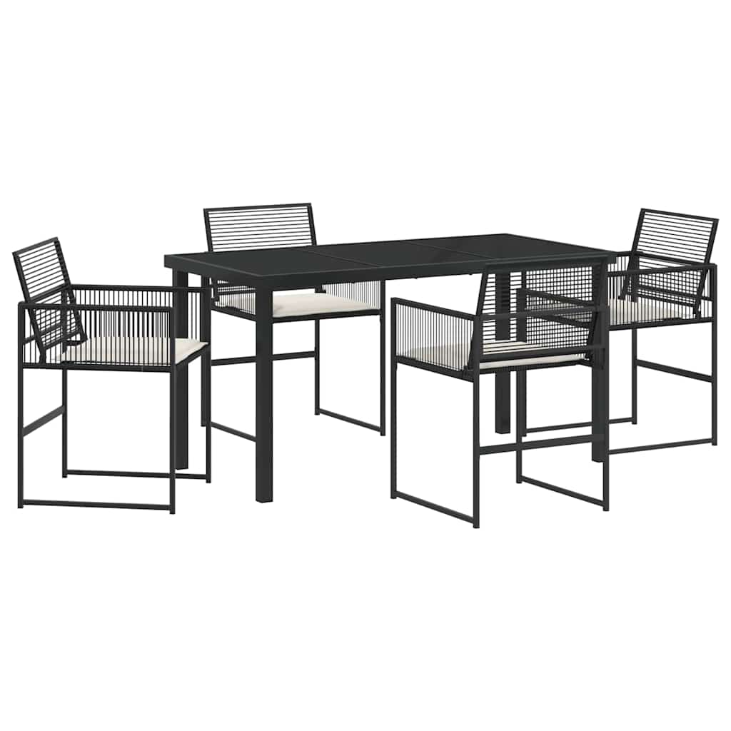 Ensemble de salle à manger pour jardin 5 pcs Noir polyrotin - XIOS