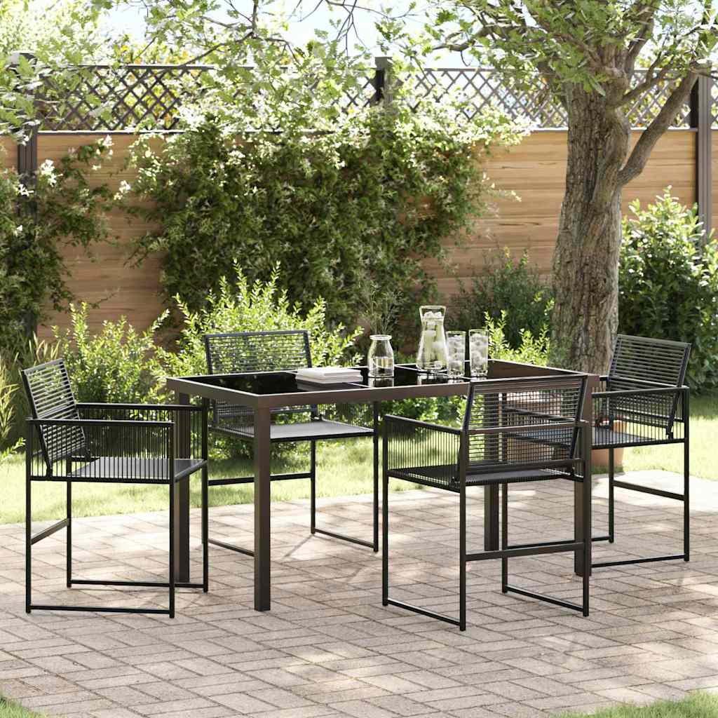 Ensemble de salle à manger pour jardin 5 pcs Noir polyrotin - XIOS