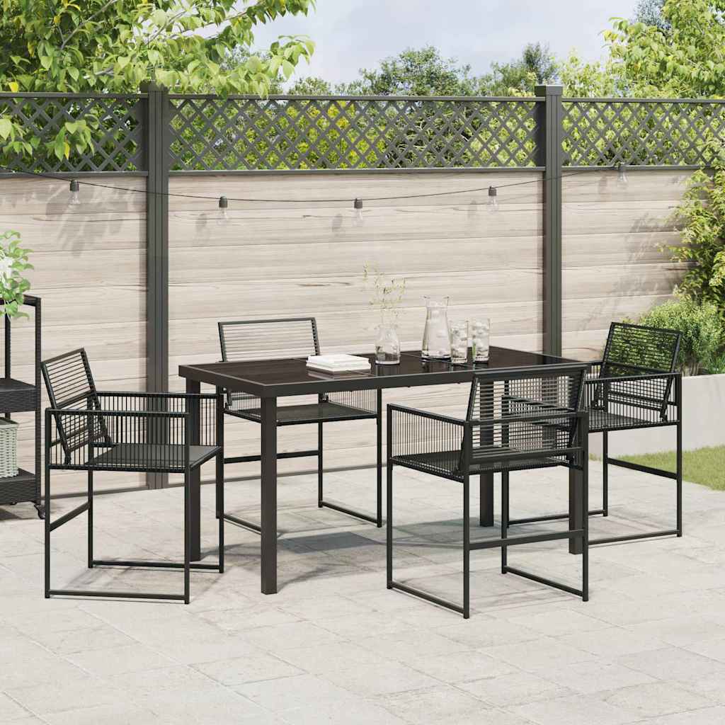 Ensemble de salle à manger pour jardin 5 pcs Noir polyrotin - XIOS