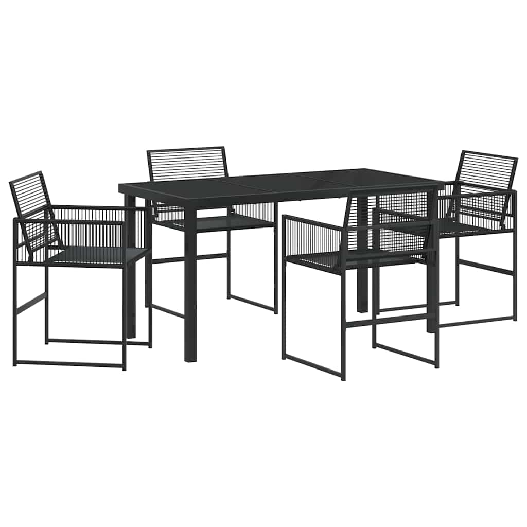 Ensemble de salle à manger pour jardin 5 pcs Noir polyrotin - XIOS