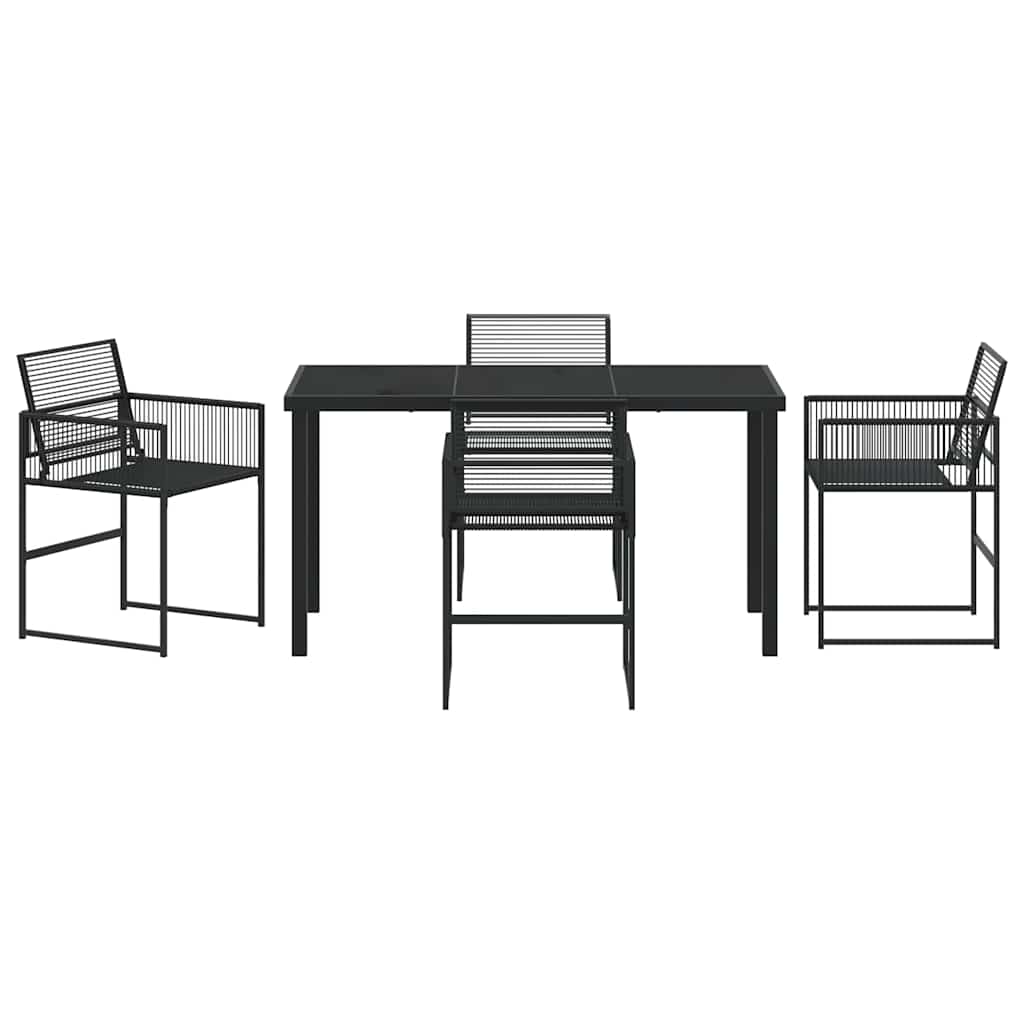 Ensemble de salle à manger pour jardin 5 pcs Noir polyrotin - XIOS