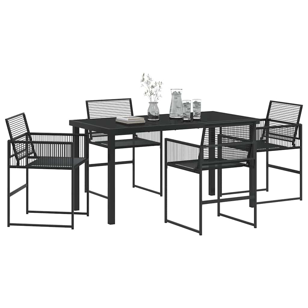 Ensemble de salle à manger pour jardin 5 pcs Noir polyrotin - XIOS