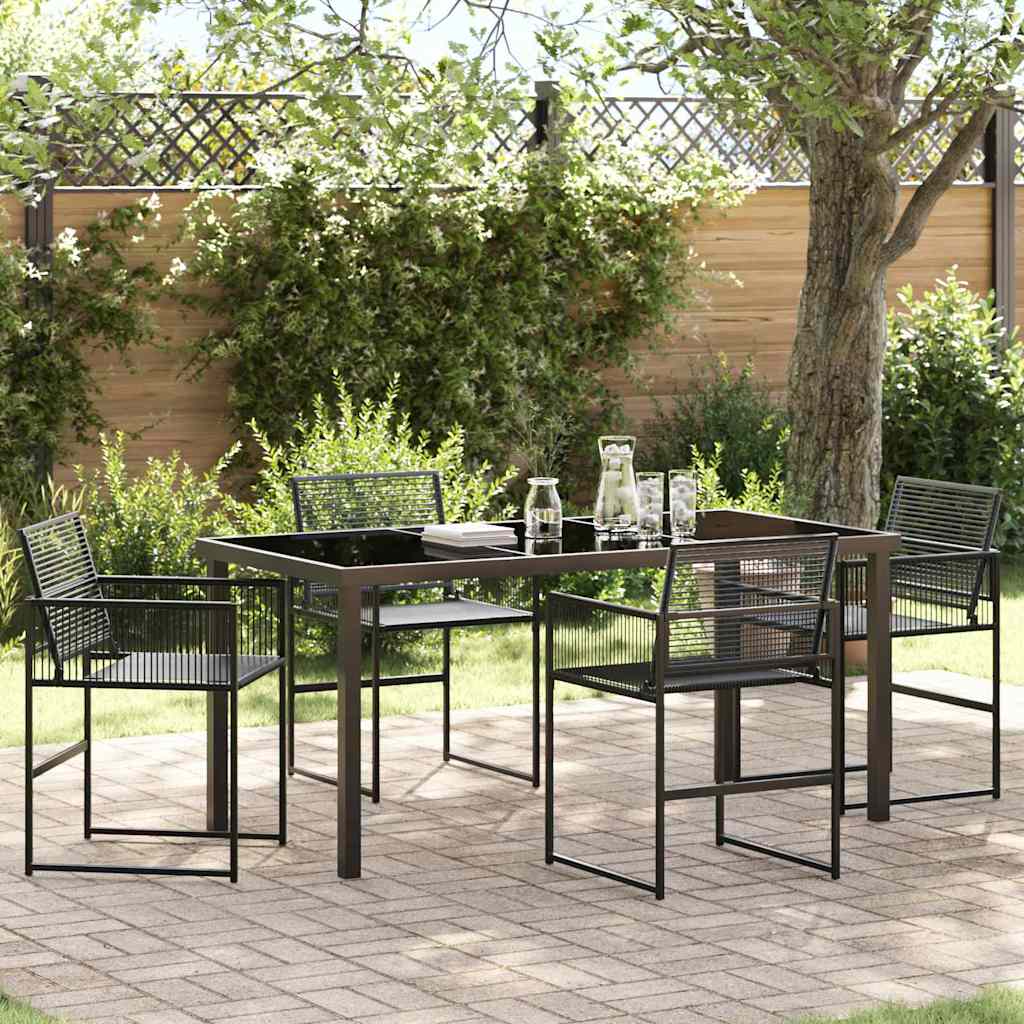 Ensemble de salle à manger pour jardin 5 pcs Noir polyrotin - XIOS