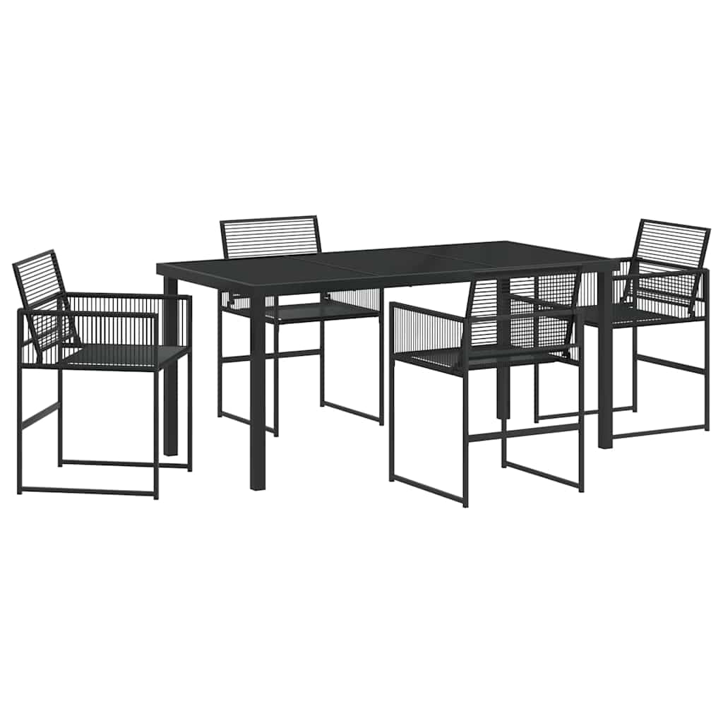Ensemble de salle à manger pour jardin 5 pcs Noir polyrotin - XIOS