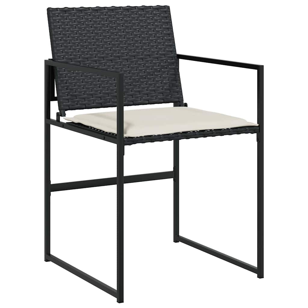 Ensemble de salle à manger pour jardin 5 pcs Noir et Crème - XIOS