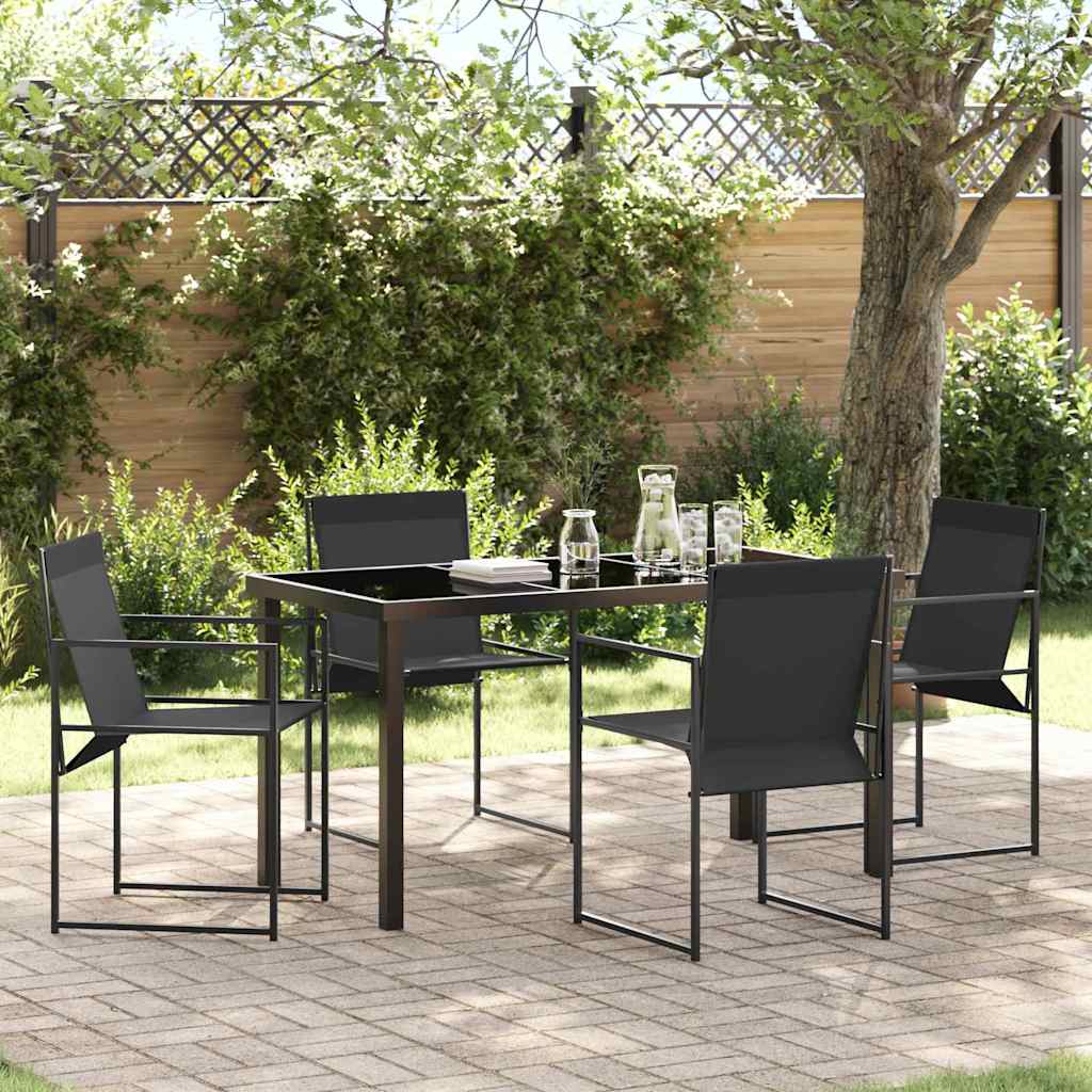 Ensemble de salle à manger pour jardin 5 pcs Noir - XIOS