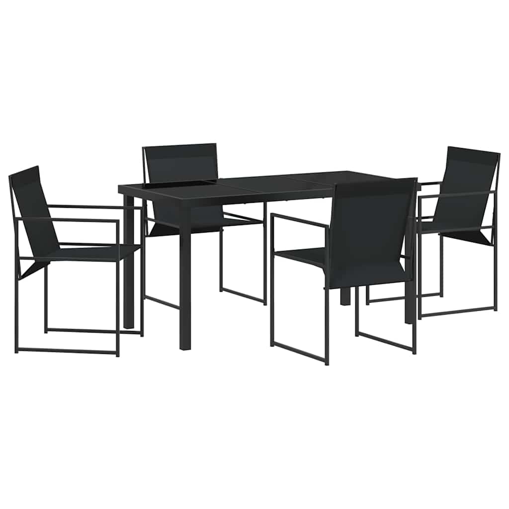 Ensemble de salle à manger pour jardin 5 pcs Noir - XIOS
