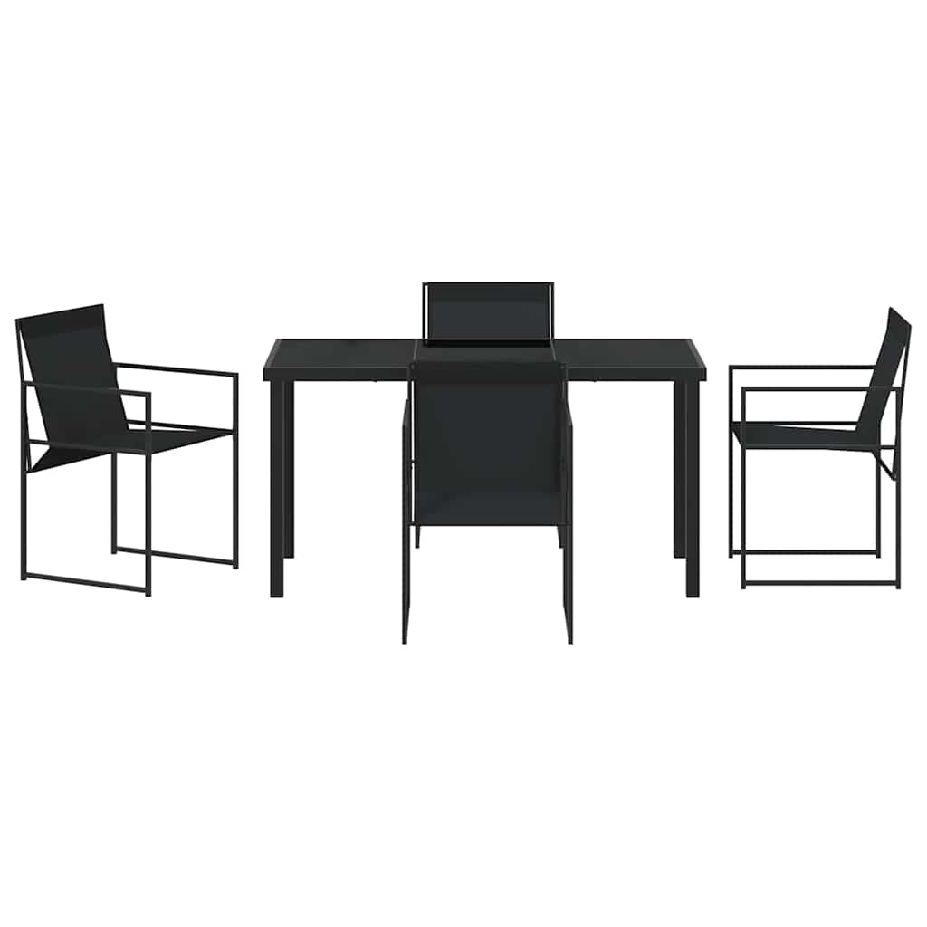Ensemble de salle à manger pour jardin 5 pcs Noir - XIOS