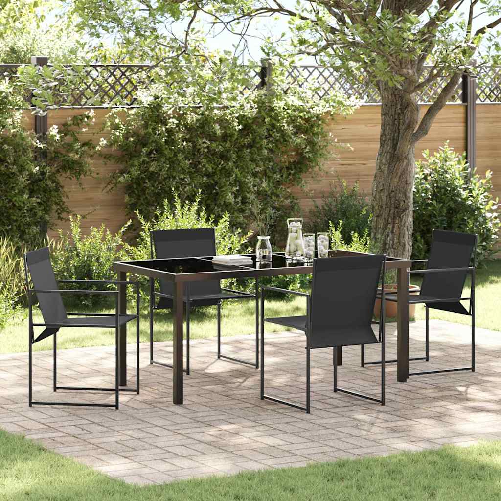 Ensemble de salle à manger pour jardin 5 pcs Noir - XIOS