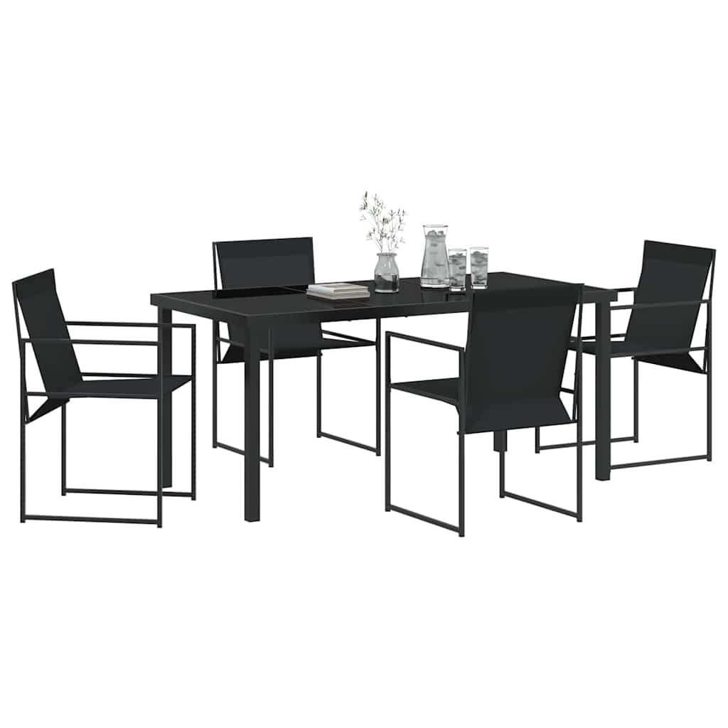 Ensemble de salle à manger pour jardin 5 pcs Noir - XIOS