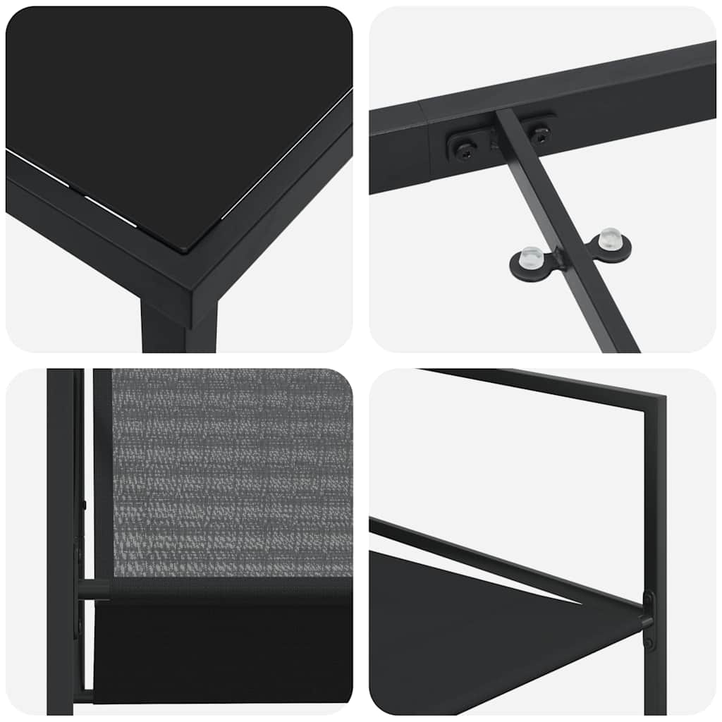 Ensemble de salle à manger pour jardin 9 pcs Noir - XIOS