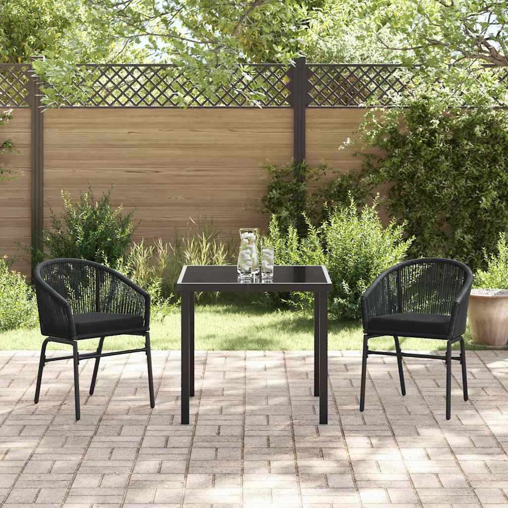 Ensemble de salle à manger pour jardin 3 pcs Noir - XIOS
