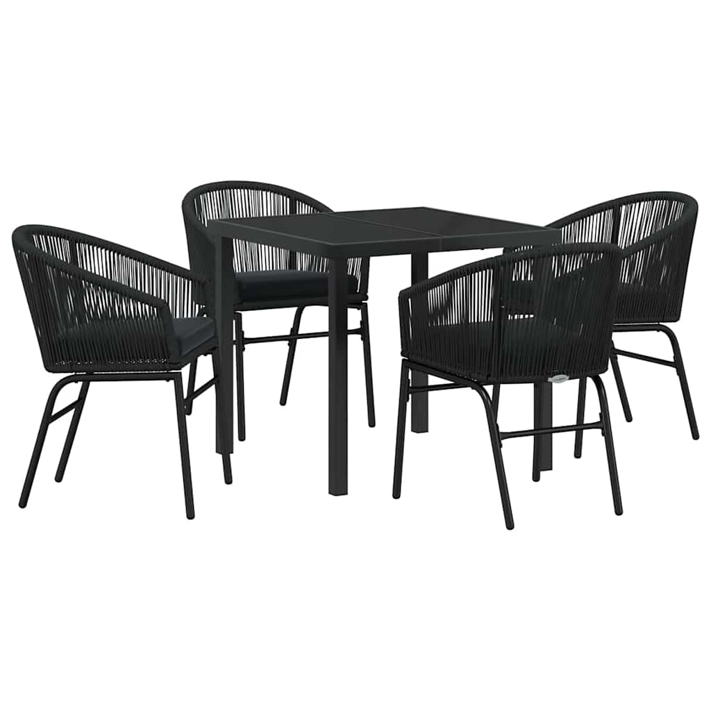 Ensemble de salle à manger pour jardin 5 pcs Noir - XIOS