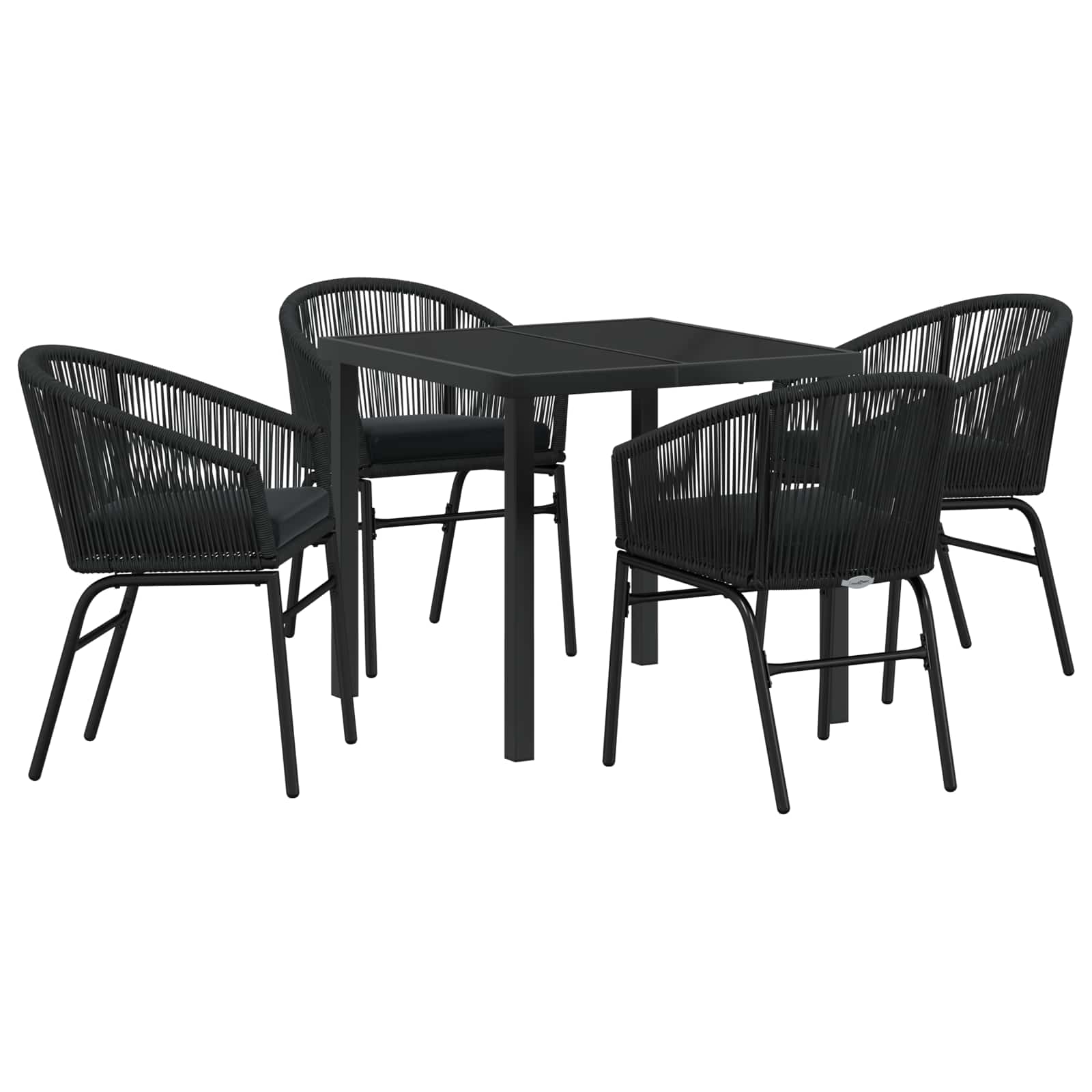 Ensemble de salle à manger pour jardin 5 pcs Noir - XIOS