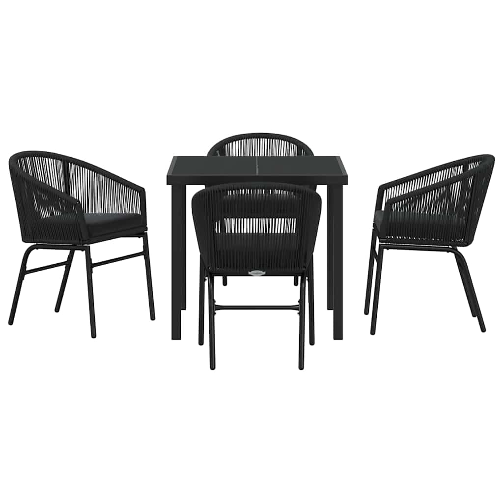 Ensemble de salle à manger pour jardin 5 pcs Noir - XIOS