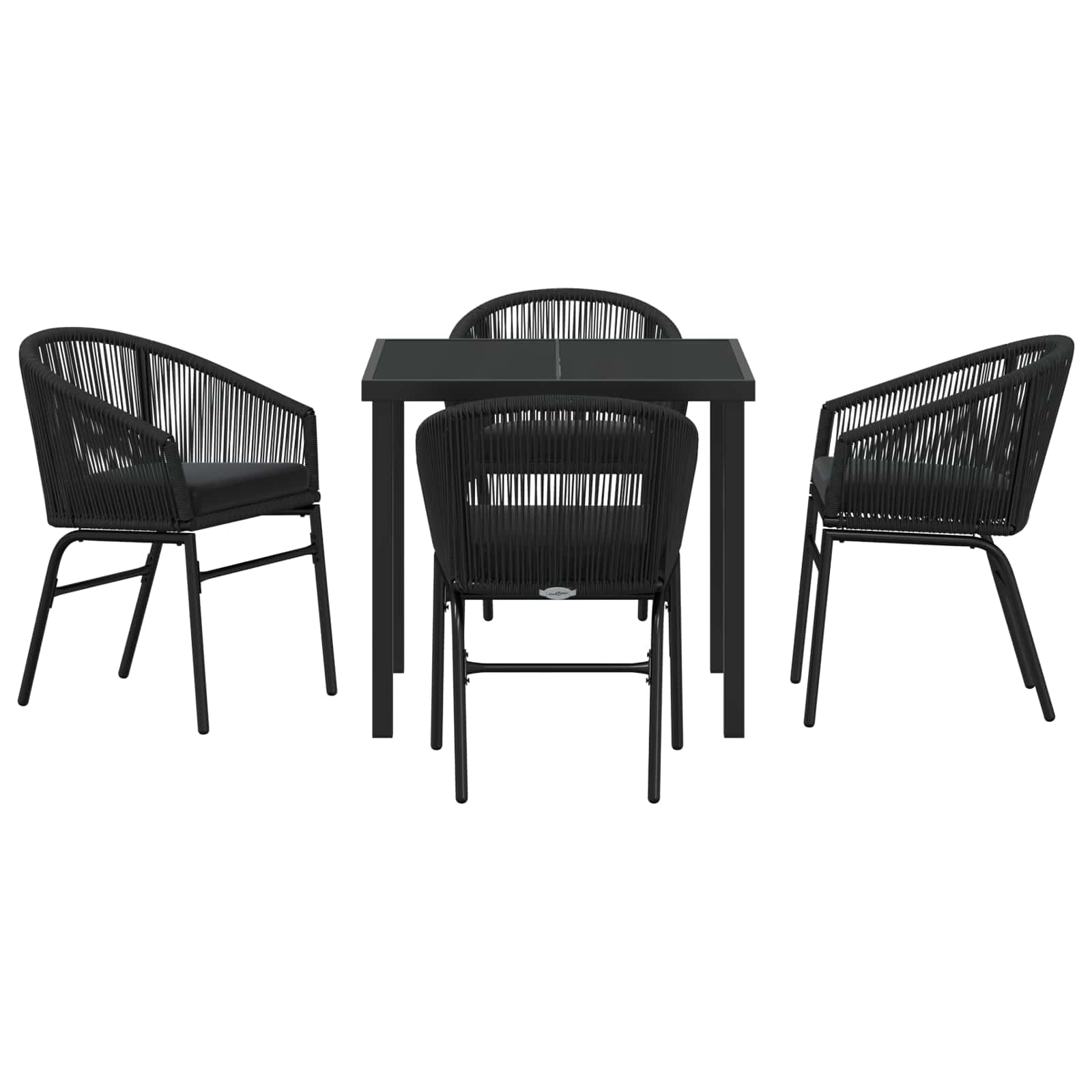Ensemble de salle à manger pour jardin 5 pcs Noir - XIOS