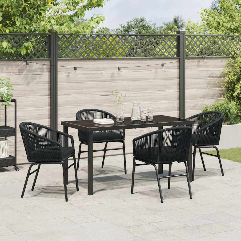 Ensemble de salle à manger pour jardin 5 pcs Noir - XIOS