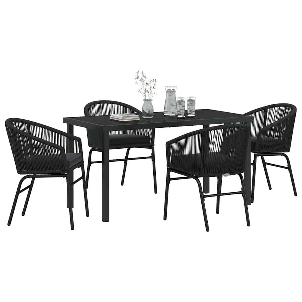 Ensemble de salle à manger pour jardin 5 pcs Noir - XIOS