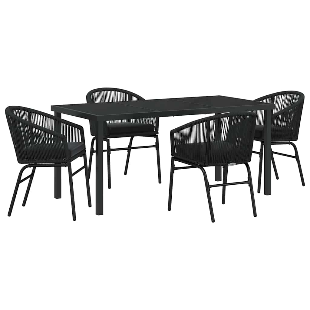 Ensemble de salle à manger pour jardin 5 pcs Noir - XIOS