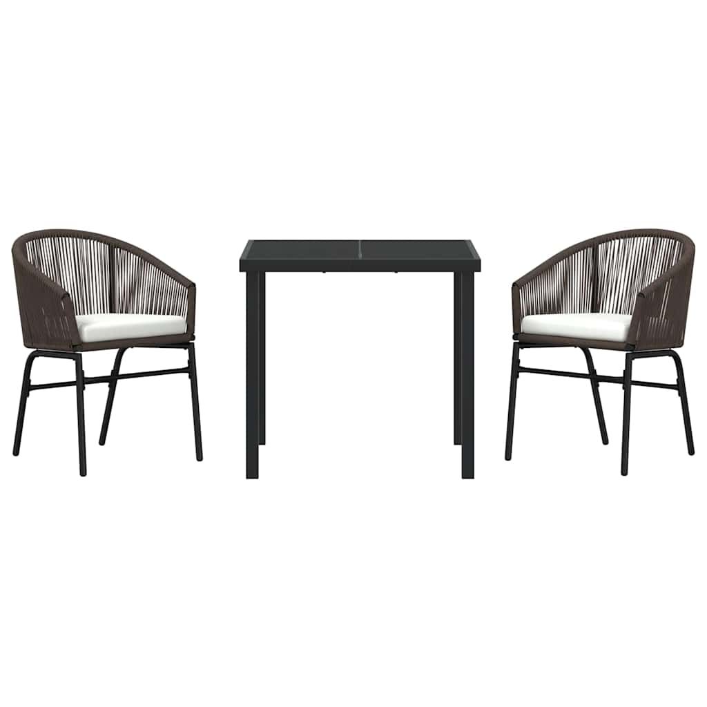 Ensemble de salle à manger pour jardin 3 pcs Marron - XIOS