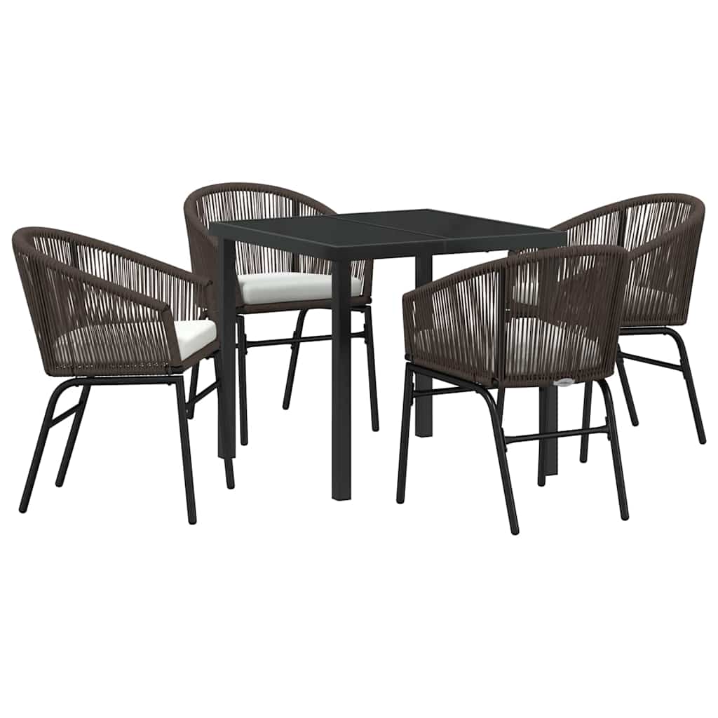 Ensemble de salle à manger pour jardin 5 pcs Marron - XIOS