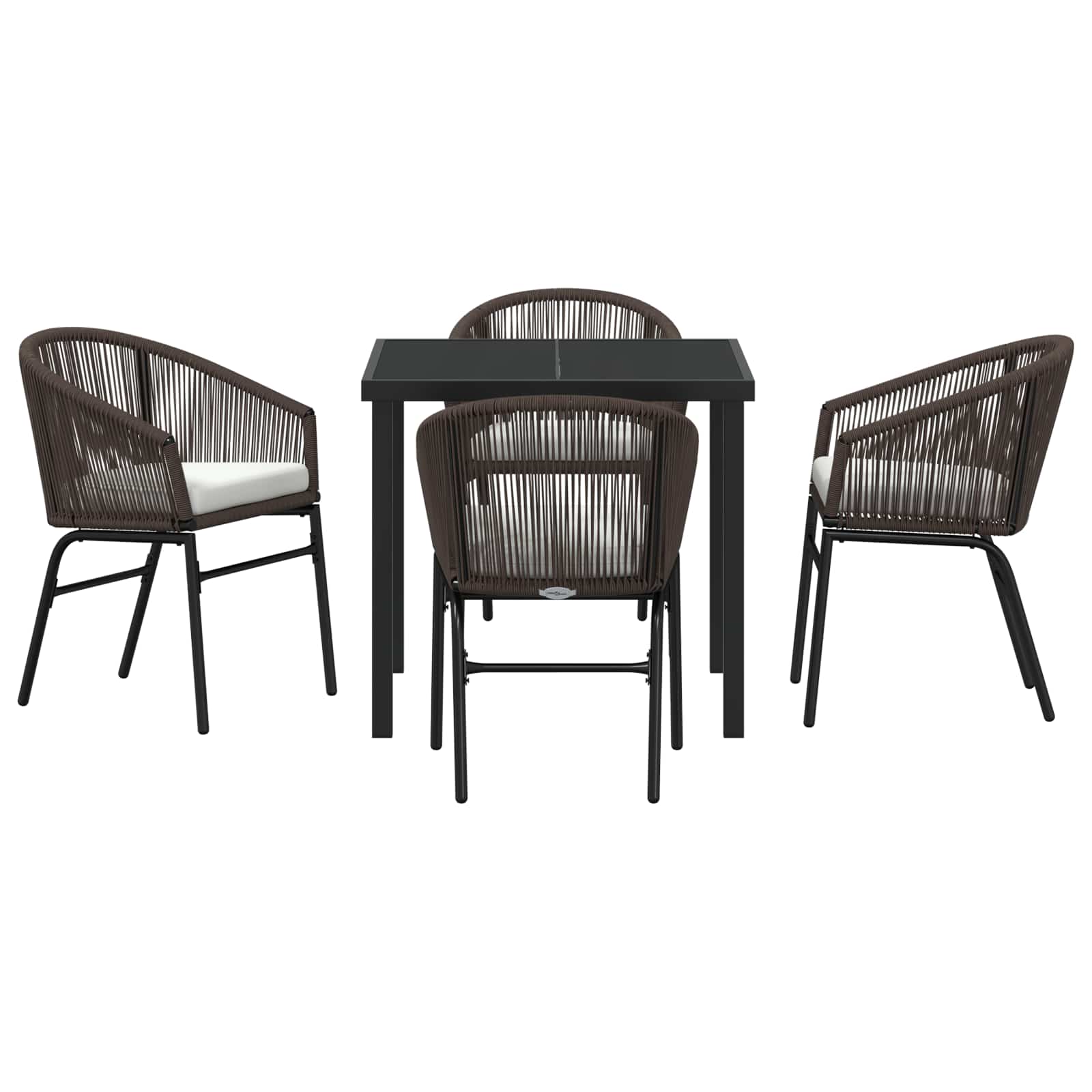 Ensemble de salle à manger pour jardin 5 pcs Marron - XIOS