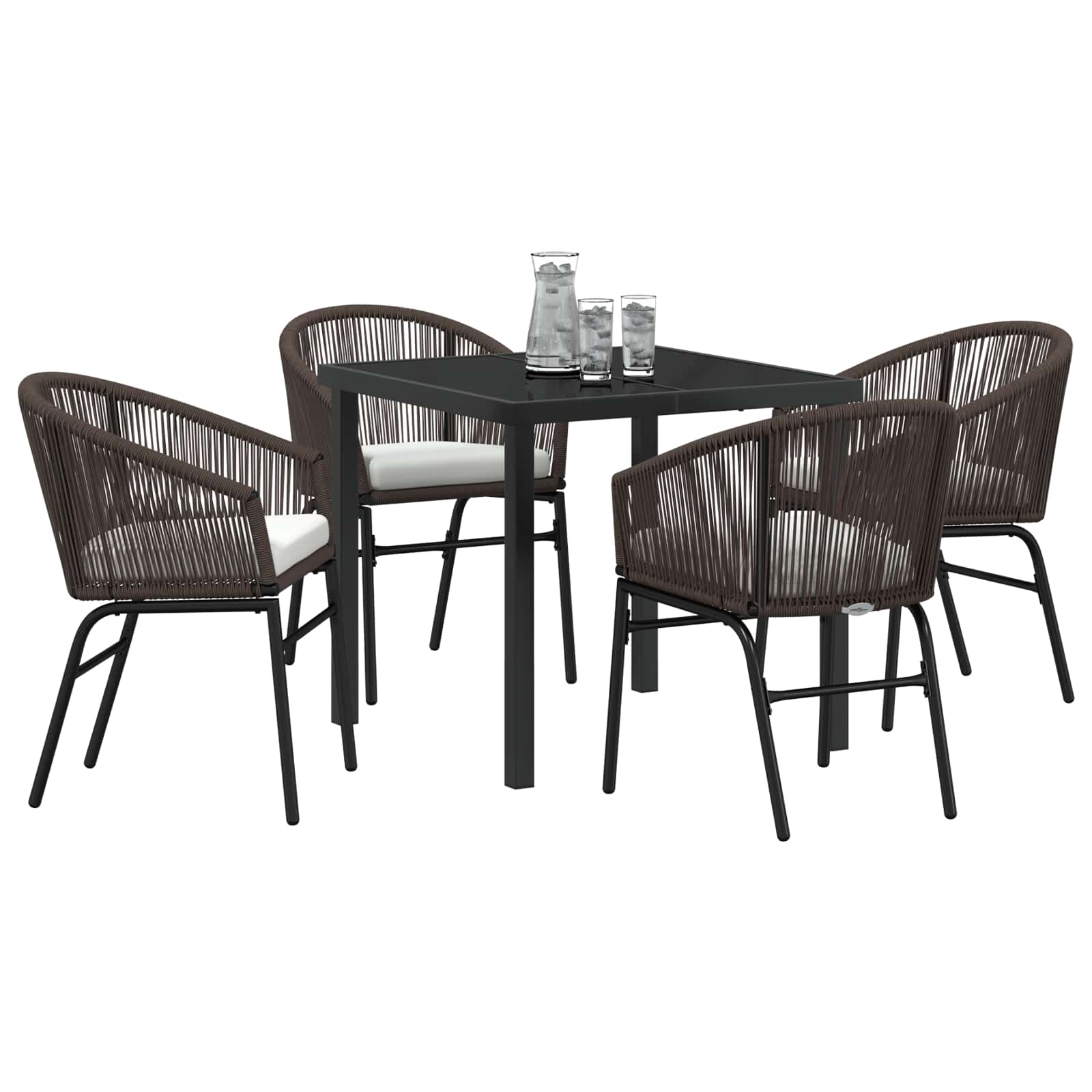 Ensemble de salle à manger pour jardin 5 pcs Marron - XIOS