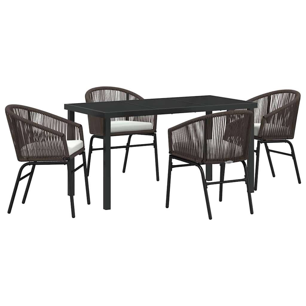 Ensemble de salle à manger pour jardin 5 pcs Marron - XIOS