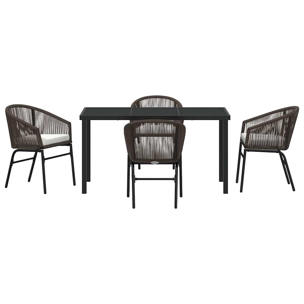 Ensemble de salle à manger pour jardin 5 pcs Marron - XIOS