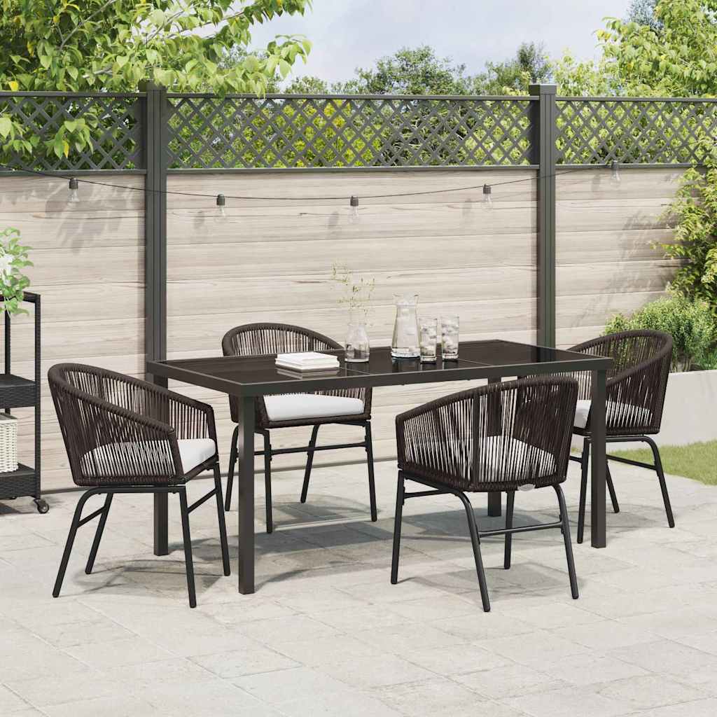 Ensemble de salle à manger pour jardin 5 pcs Marron - XIOS