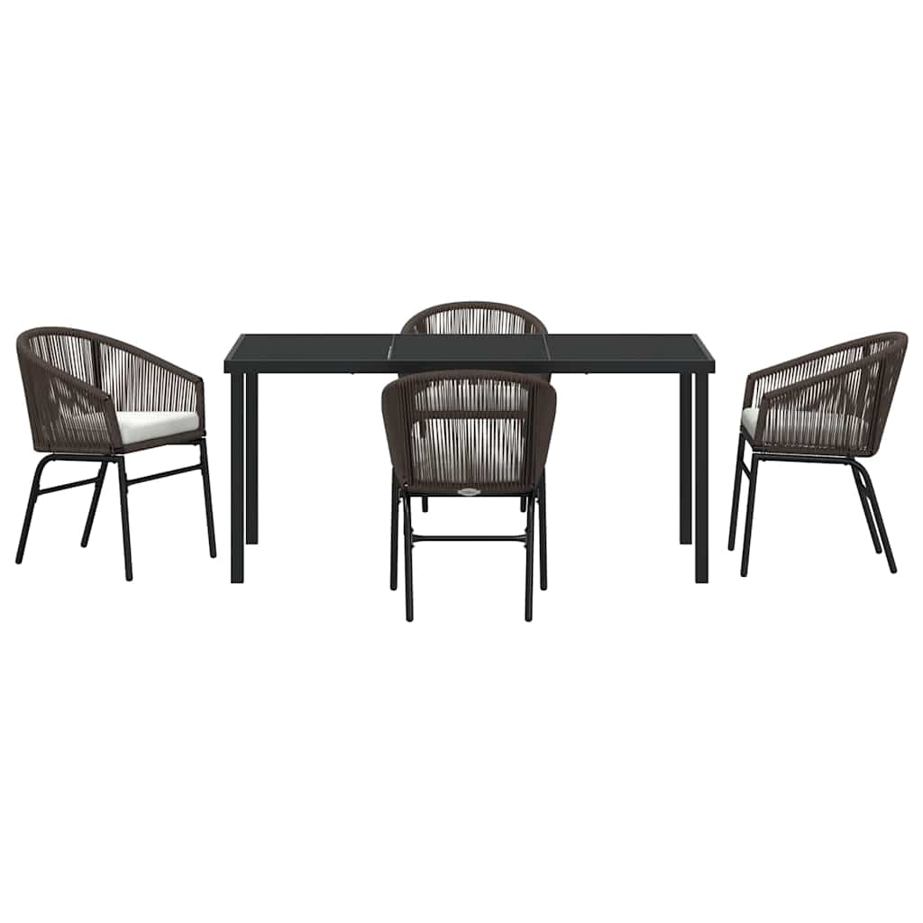 Ensemble de salle à manger pour jardin 5 pcs Marron - XIOS