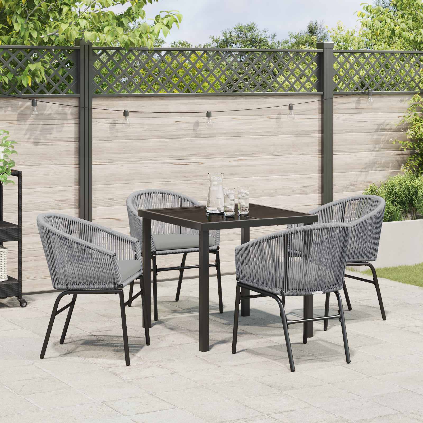 Ensemble de salle à manger pour jardin 5 pcs Anthracite - XIOS