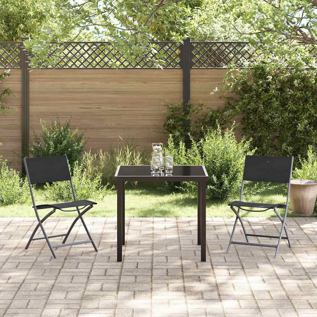 Ensemble de salle à manger pour jardin 3 pcs Noir - XIOS