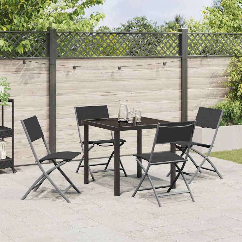 Ensemble de salle à manger pour jardin 5 pcs Noir - XIOS