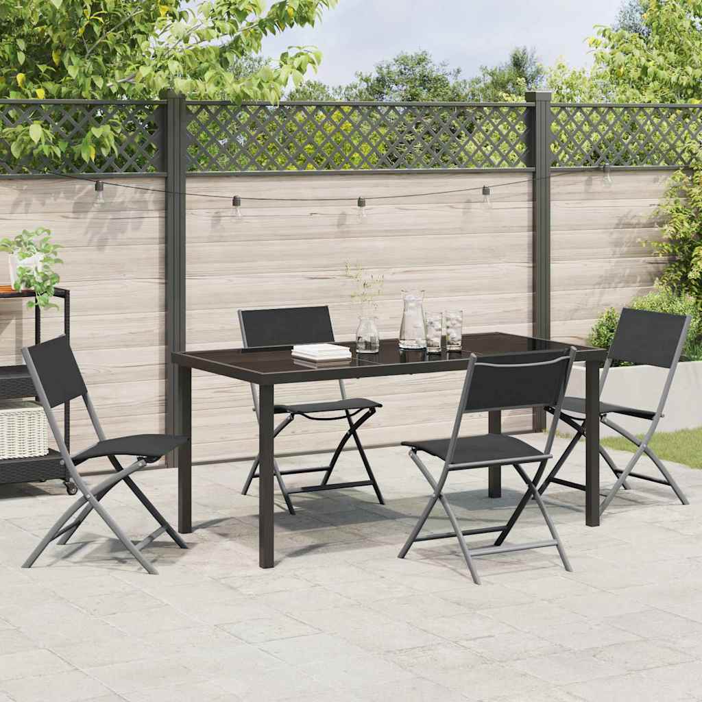Ensemble de salle à manger pour jardin 5 pcs Noir - XIOS