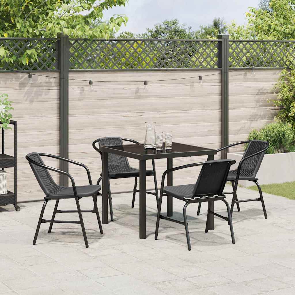 Ensemble de salle à manger pour jardin 5 pcs Noir - XIOS