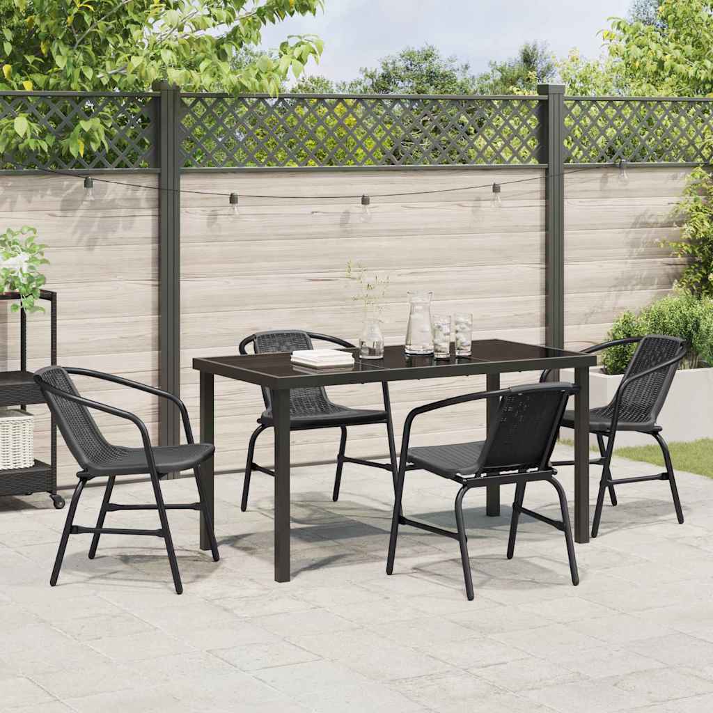 Ensemble de salle à manger pour jardin 5 pcs Noir - XIOS