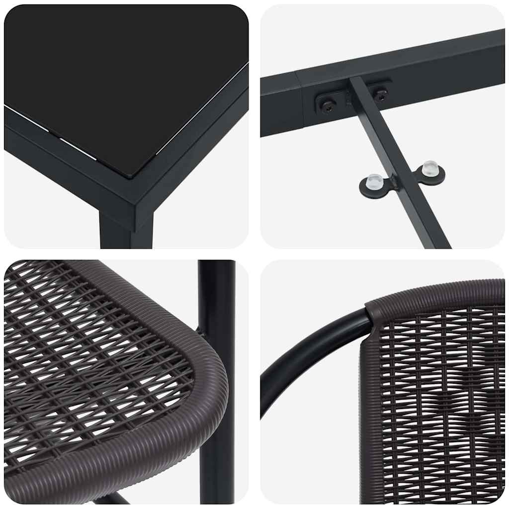 Ensemble de salle à manger pour jardin 9 pcs Noir - XIOS
