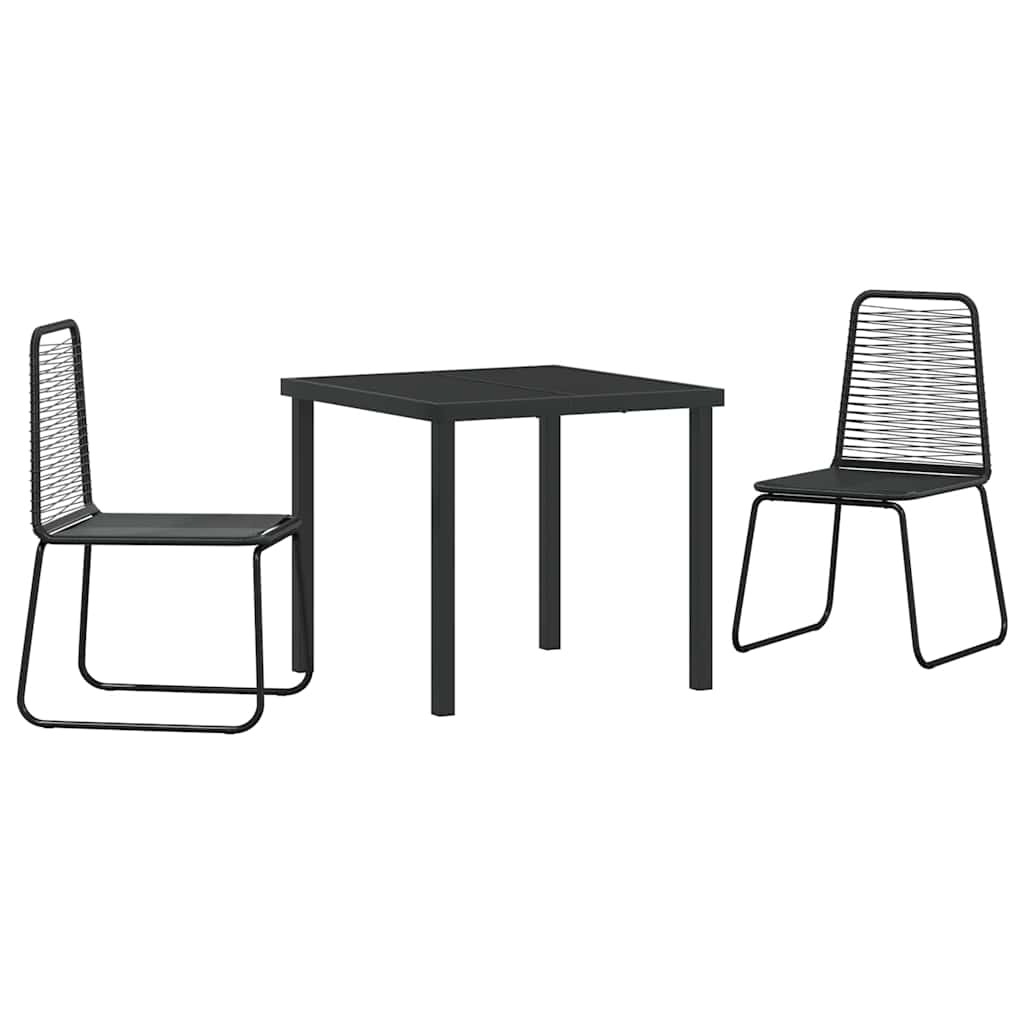 Ensemble de salle à manger pour jardin 3 pcs Noir - XIOS