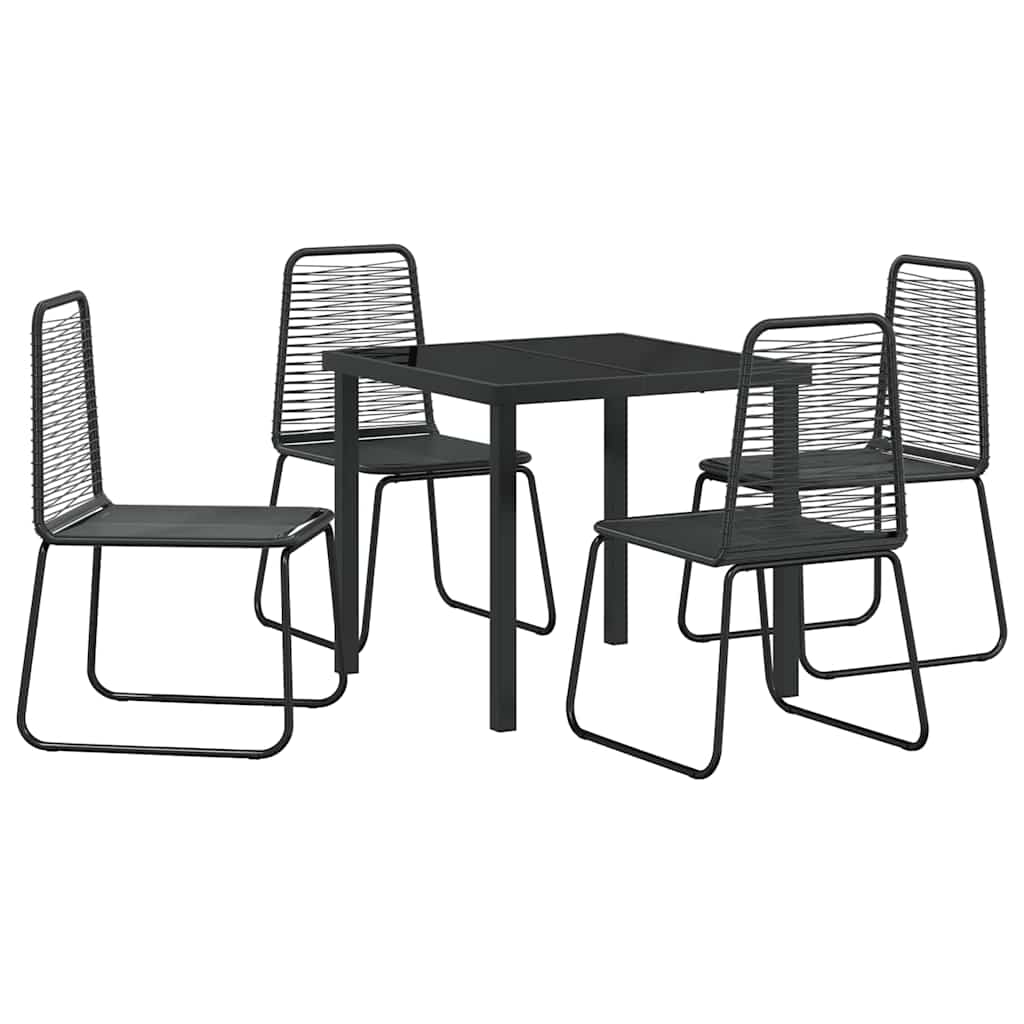 Ensemble de salle à manger pour jardin 5 pcs Noir - XIOS