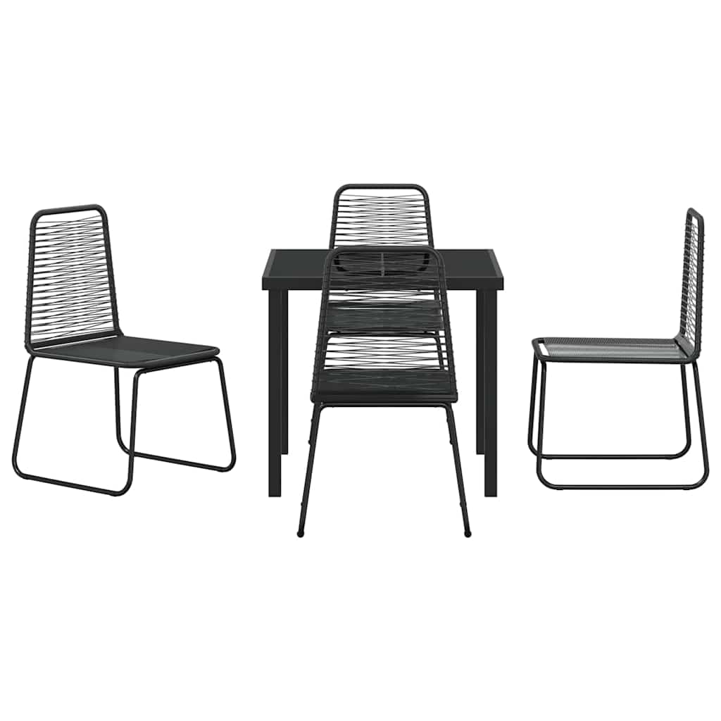 Ensemble de salle à manger pour jardin 5 pcs Noir - XIOS