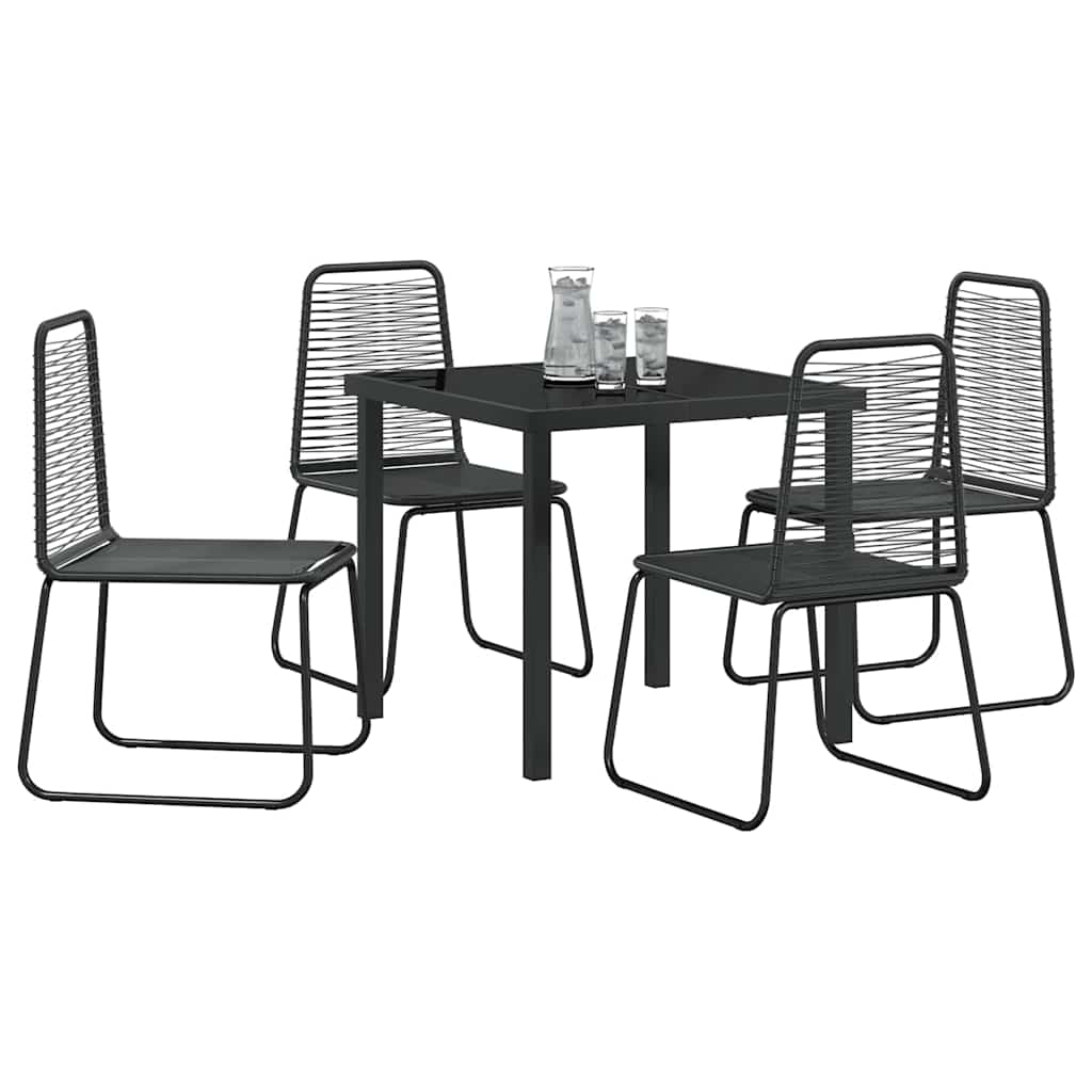 Ensemble de salle à manger pour jardin 5 pcs Noir - XIOS
