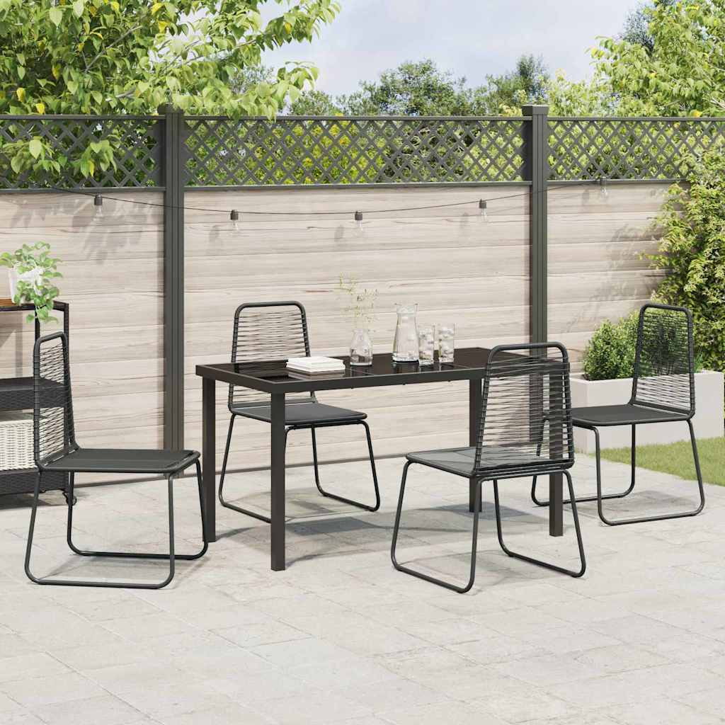 Ensemble de salle à manger pour jardin 5 pcs Noir - XIOS