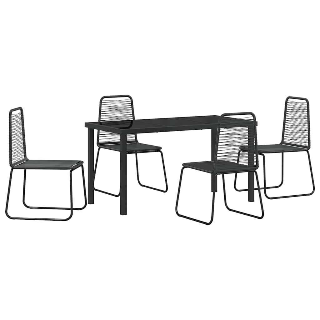 Ensemble de salle à manger pour jardin 5 pcs Noir - XIOS